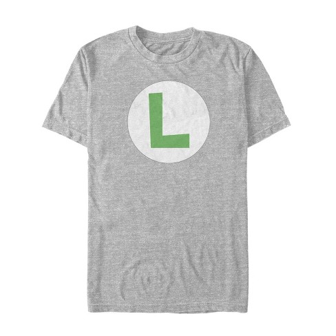 Men's Nintendo Luigi Circle Icon T-shirt - Athletic Heather - Small ...