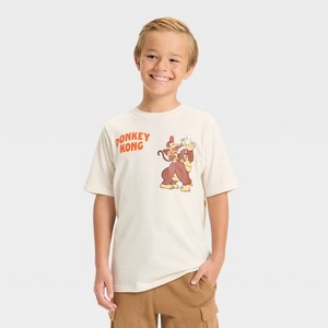 Boys' Donkey Kong Short Sleeve Graphic T-Shirt - Off-White - 1 of 4
