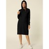 INSPIRE CHIC Womens' Casual Pullover Sweatshirt Long Sleeve Hoodie Dress with Pockets - 2 of 4