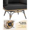 Oversized Swivel Egg Chair, Weather Resistant Indoor Outdoor Wicker Lounge Reading Chair with Thick Cushion and Steel Frame Stand - 3 of 4