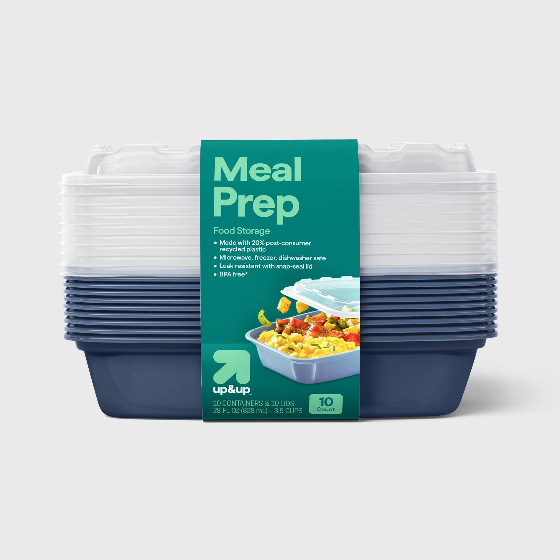 28oz 20pc Meal Prep Food Storage Containers - Rectangle - 3.5 cup single compartment - 10pk - up&up™