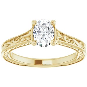 Pompeii3 5Ct Three Stone Moissanite Ring 10k White Gold - 1 of 2