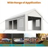 13x25 Foot Heavy-Duty Carport - UPF 50+ Waterproof Poly Canopy, Powder-Coated Steel Frame, 6 Doors & 4 Windows, Quick 60-Min Assembly - 4 of 4