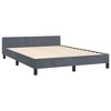 vidaXL Velvet Bed Frame Platform Bed, Scandinavian Style/Slats Support/No Box Spring Needed/Without Mattress/Easy Assembly, Dark Grey Queen Bed - 4 of 4