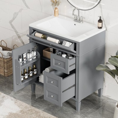 NicBex 30" Bathroom Storage Cabinet with Sink, Morden Bathroom Vanity, 2 Drawers and 1 Spacious Cabinet Door for Bathroom