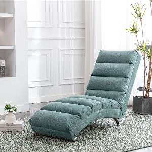 Kumasinova Electric Massage Recliner Chair with 5 Modes, Linen Upholstered Chaise Lounge with Remote Control & Side Pocket, Tufted Accent Chair - 1 of 4