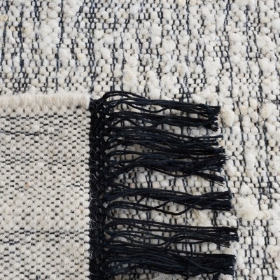 Hand-tufted Artisan Black Cotton 6' Square Area Rug
