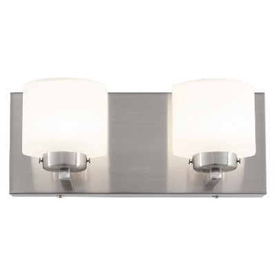 5" Clean 2 Light LED Bath Vanity Satin Nickel Finish/Etched Opal Glass - Varaluz