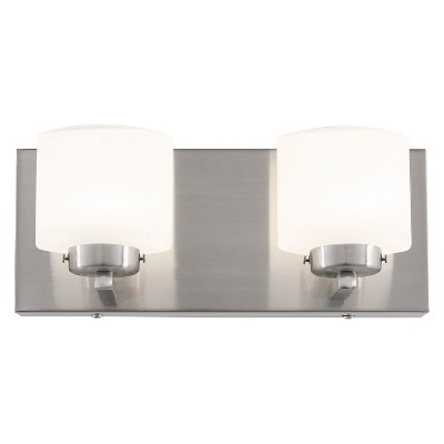 5" Clean 2 Light LED Bath Vanity Satin Nickel Finish/Etched Opal Glass - Varaluz