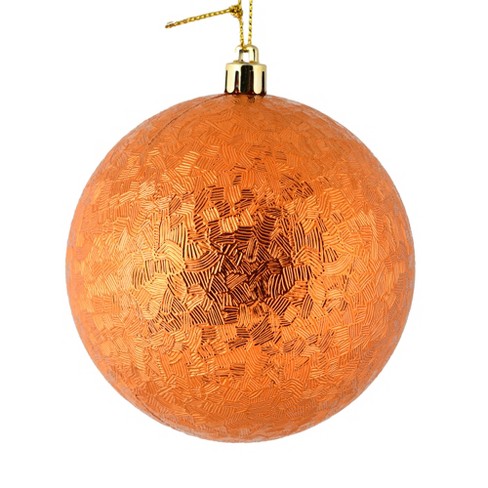 Vickerman 6 Glitter Ball Ornament, 4 per Bag Orange