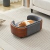 Elevated Dog Bed Pet Sofa with Solid Wood Legs and Bent Wood Back, Velvet Dog Bed with Removable Washable Cushion Cover - Cuddlewood - 3 of 4