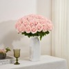 BRINJOY Blush Artificial Roses - Bulk 50-Pack Silk Roses with Stems for Wedding & Home Decor (17.6 Inch) - 4 of 4