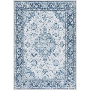 Area Rugs, Traditional Vintage Floral Printed, Washable Non-Slip Backing for Living Room, Soft Low Pile Floor - 1 of 1