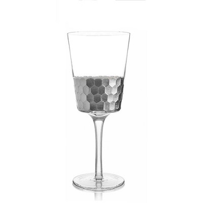 Slickblue Set of 6 Handblown Silver Foil Wine Glasses