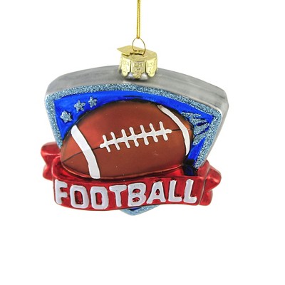 Noble Gems 3.75" Football Banner Shield  -  Tree Ornaments