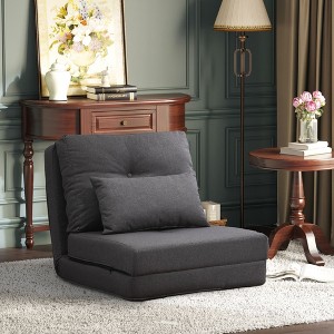 CAVINAS Polyester Convertible Lazy Sofa Chair,Folding Upholstered Lounge Chair with Adjustable Backrest,Modern Sofa Chair for Living Room - 1 of 4