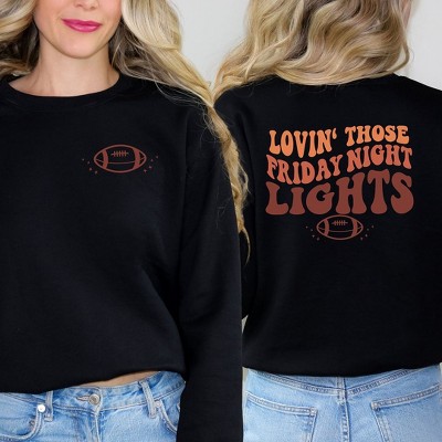 Simply Sage Market Women's Graphic Sweatshirt Friday Night Lights Football Front and Back Design