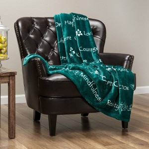 Chanasya Yoga Mindfulness Happiness Blissfulness Message Gift Throw Blanket - 1 of 4
