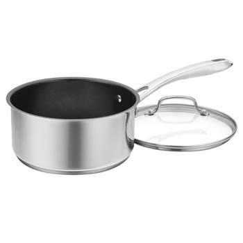 Cuisinart Classic 2.5qt Stainless Steel Saucepan With Cover And Brushed  Gold Handles Matte White : Target