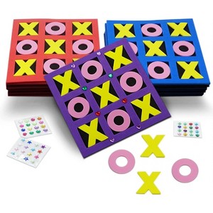 Foam Tic Tac Toe Game [24 Pack] for Kids Individually Wrapped Party Favors, Goody Bag Fillers, Classroom Valentines Day Gifts for Kids - 1 of 4