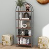5 Tiers Bookshelf, Arched Display Racks, Metal Frame Modern Storage Rack Shelf Large Wood Book Shelf,for Bedroom, Living Room, Home Office - 3 of 4