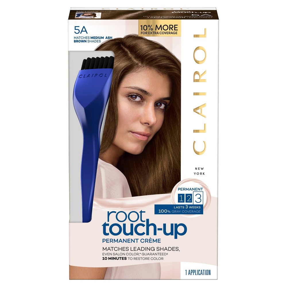 Clairol Root Touch-Up Permanent Hair Color Crème 5A Medium Ash Brown, 1 Application