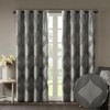 DSVIMOY Curtain Panels, Knitted Jacquard Total Blackout Curtain Panel for Living Room, Bedroom, Charcoal, 84"*50"*0.13" - 2 of 4