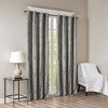 VYNXARIA 50x95"Knitted Jacquard Damask Total Blackout Grommet Top Curtain Panel,Charcoal(Only 1 Pc Panel) - 2 of 4