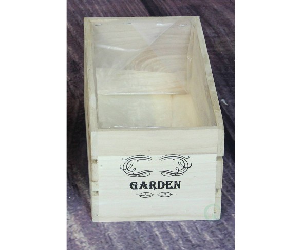 10" Rectangular Distressed Wood Crate Planter L - Gardenised