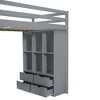 NicBex Twin Size Bunk Bed Loft Bed with Desk Wooden Bed Frame with Shelves, Drawers, Ladder and Full Length Guardrail, No Box Spring Required - 4 of 4