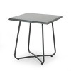 Okak Modern Outdoor 18" Lightweight Side Tables Portable Patio End Table Square Coffee Table Outdoor&Indoor for Garden Balcony Yard Pool, Gray - 3 of 4