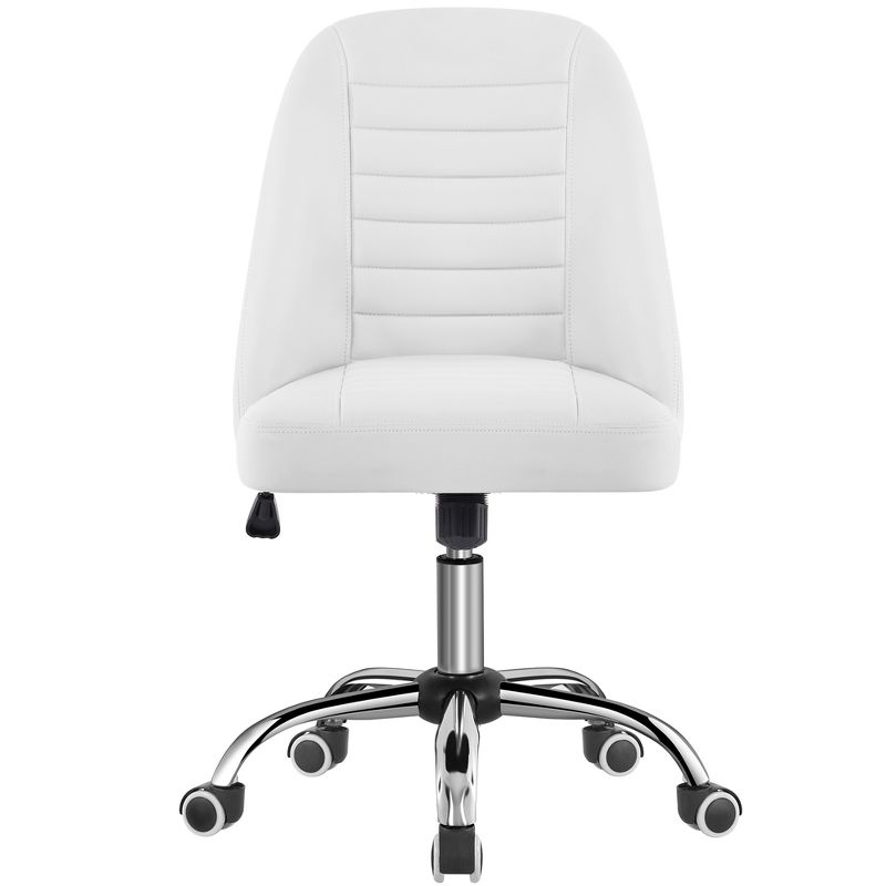 Yaheetech Faux Leather Mid Back Home Office Desk Chair with Chrome-plated Metal Base, 1 of 11