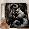 Two Squirrels Pattern Four Seasons Car Mother and Youngsters Nap Blanket Flannel Blanket, Christmas Gift. - 4 of 4