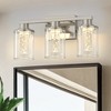 DORESshop 17 in. 3-Light Brushed Nickel LED Bathroom Vanity Light 5CCT Dimmable Fixture with Clear Glass Shades and Crystal Bulbs - 4 of 4