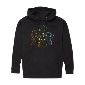 Men's - Pokémon - Pikachu and Friends Group Outline Graphic Fleece Pullover Hoodie - 1 of 4