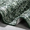 6'x9'Vintage Floral Washable Rug Non-Slip, Retro Low Pile Throw Rug for Living Room Bedroom Dining Room, Soft Foldable Carpet,Green - 4 of 4