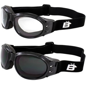 2 Pairs of Birdz Eyewear Eagle Safety Motorcycle Goggles with Super Dark, Clear Lenses - 1 of 4