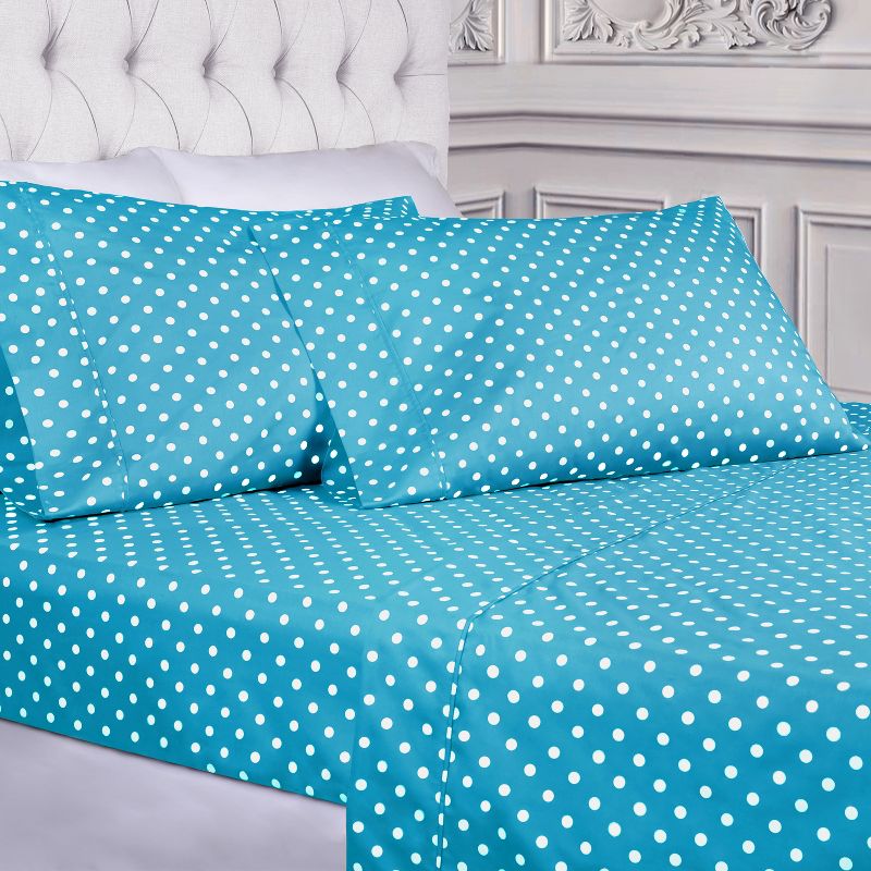 Polka Dot 600 Thread Count Cotton Blend Deep Pocket Bed Sheet Set by Blue Nile Mills, 2 of 8