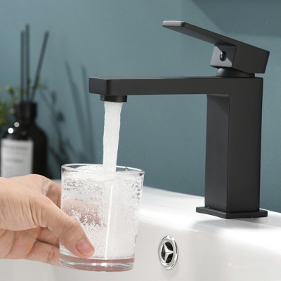 Brushed Black Single Hole Bathroom Faucet