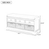 44.1"W Wood Storage Bench with 3 Drawers and 3 Baskets, Cushioned Seat, Multifunctional Entryway Storage Solution - ModernLuxe - 3 of 4