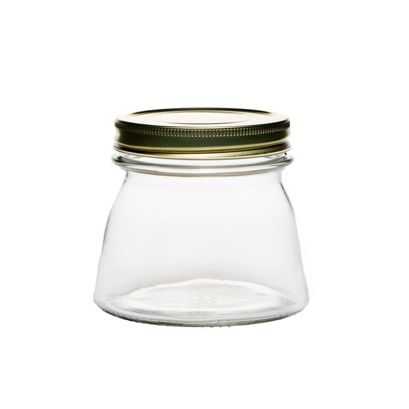 Amici Home Cantania Canning Jar, Airtight, Italian Made Food Storage Jar Clear with Golden Lid, 6-Piece,18 oz., 3 of 4