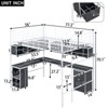 Full Size Metal Loft Bed with Bookcase, Desk and Drawers - ModernLuxe - 3 of 4