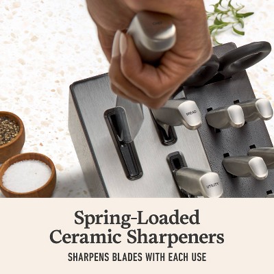 Premier by Calphalon  15-Piece Knife Set with SharpIN EdgeTech, Stainless Steel Handles