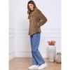 INSPIRE CHIC Women's Faux Fur Lapel Collar Button Down Outerwear Fleece Jacket - 4 of 4