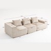 Modern Modular Corduroy Sofa with 3 Pillows, 3-Seat Compression Couch, Luxurious Sleek Cloud Sofa for Living Room or Apartment – The Pop Home - 4 of 4