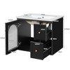 JUJABU 24" Wall-Mounted Bathroom Vanity with Ceramic Sink, 2 Drawers and Soft-Close Door - 4 of 4