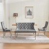 Okak Modern Velvet Upholstered Tufted Chair Dining Bench with Metal Legs,Leisure Reception Chair for Living Rooms,Dining Seating - 4 of 4