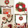 Christmas Wreath for Front Door Decor - Luxury Xmas Wreath with Glitter Balls for Holiday Fireplace Wall Window Mantle - 3 of 4