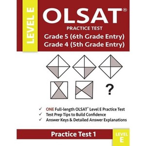 Olsat Practice Test Grade 5 (6th Grade Entry) & Grade 4 (5th Grade Entry)-Level E-Test 1 - by  Gifted and Talented Test Prep Team (Paperback) - 1 of 1