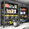 AENKYO 78"Tall 5-Tier Heavy Duty Shelving with Pegboard & Wheels - 2000LBS Capacity Adjustable Metal Storage Rack for Garage & Workshop - 3 of 4